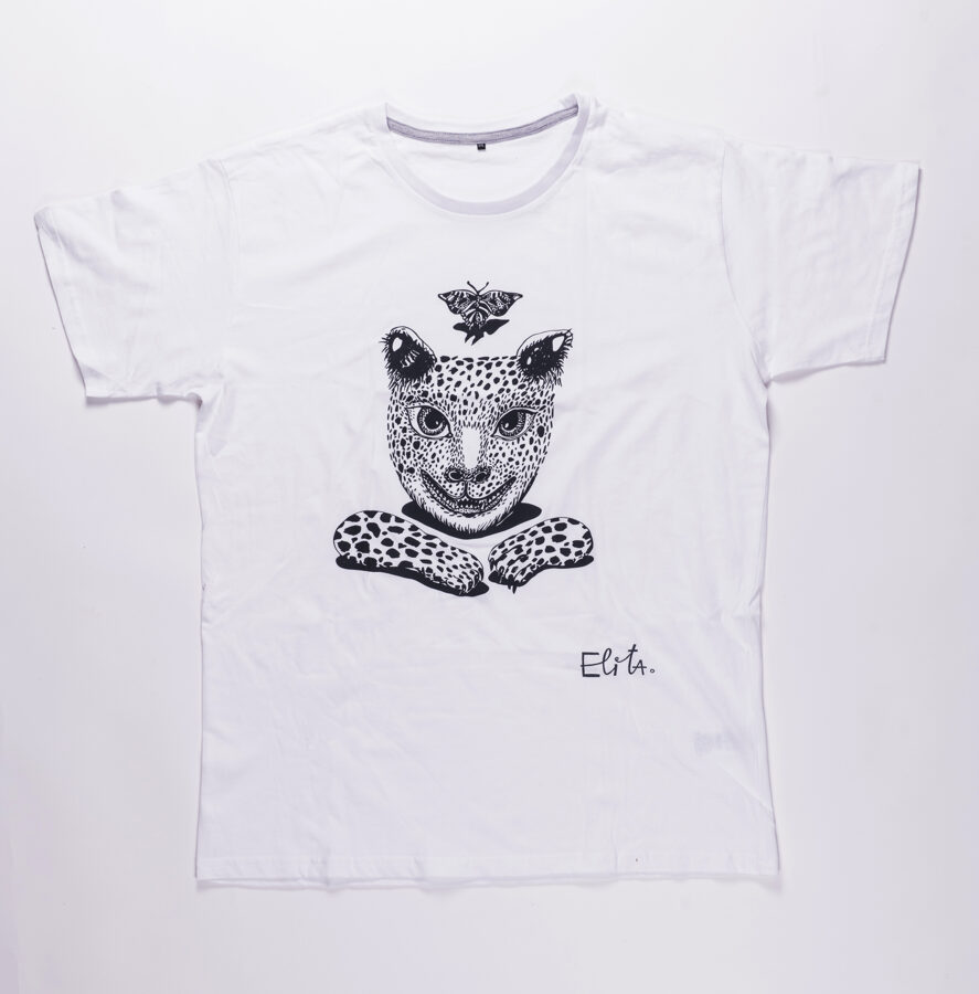 Elitas Patmalnieces T-krekls balts kaķis