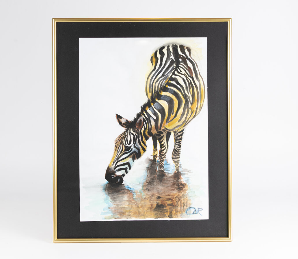 D.Rudāne - glezna "Thirsty Zebra"