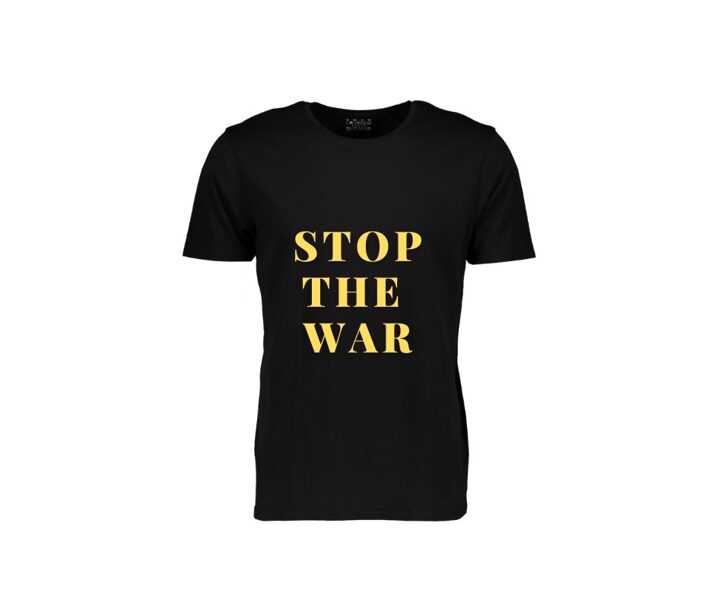 Stop The War T-shirt gold mate